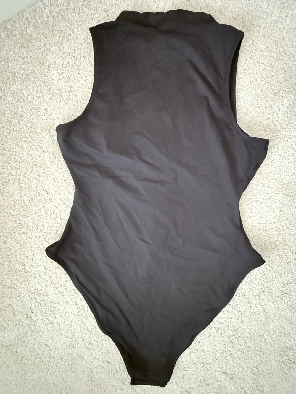 SKIMS Sleeveless Black Zip-Front Swimsuit in Color Onyx - Picture 5 of 11